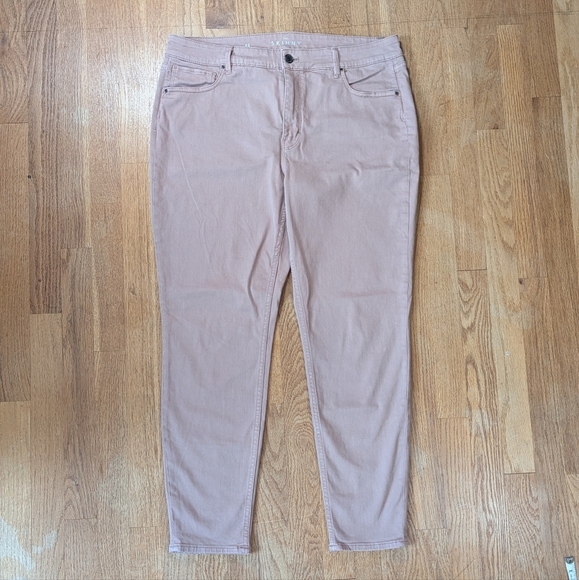 🌸 White House Black Market Skinny Ankle Jeans 🌸 High-Rise Mauve Blush Size 14 - Picture 2 of 13